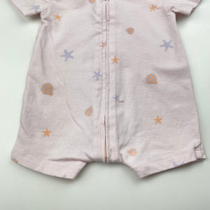 Girls Baby Berry, organic cotton blend zip romper, GUC, size 0000,  