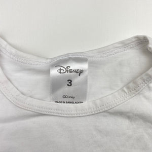Girls Disney, white cotton tee / top, GUC, size 3,  