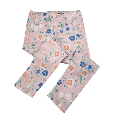 Girls Lily & Dan, floral stretchy leggings, Inside leg: 39cm, GUC, size 6,  