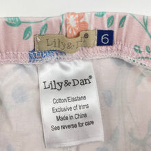 Load image into Gallery viewer, Girls Lily &amp; Dan, floral stretchy leggings, Inside leg: 39cm, GUC, size 6,  