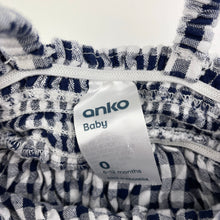 Load image into Gallery viewer, Girls Anko, navy check ruffle summer romper, GUC, size 0,  