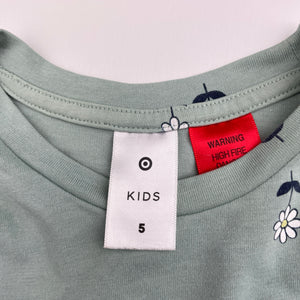 Girls Target, floral long sleeve pyjama top, FUC, size 5,  