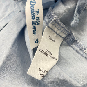 Girls 1964 Denim Co, chambray cotton summer dress, marks back skirt, FUC, size 4, L: 60cm