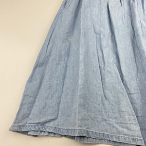 Girls 1964 Denim Co, chambray cotton summer dress, marks back skirt, FUC, size 4, L: 60cm