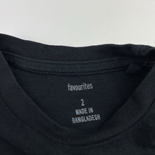 Load image into Gallery viewer, Boys Favourites, black cotton tee / top, EUC, size 2,  