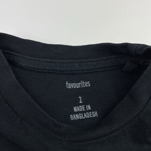 Boys Favourites, black cotton tee / top, EUC, size 2,  