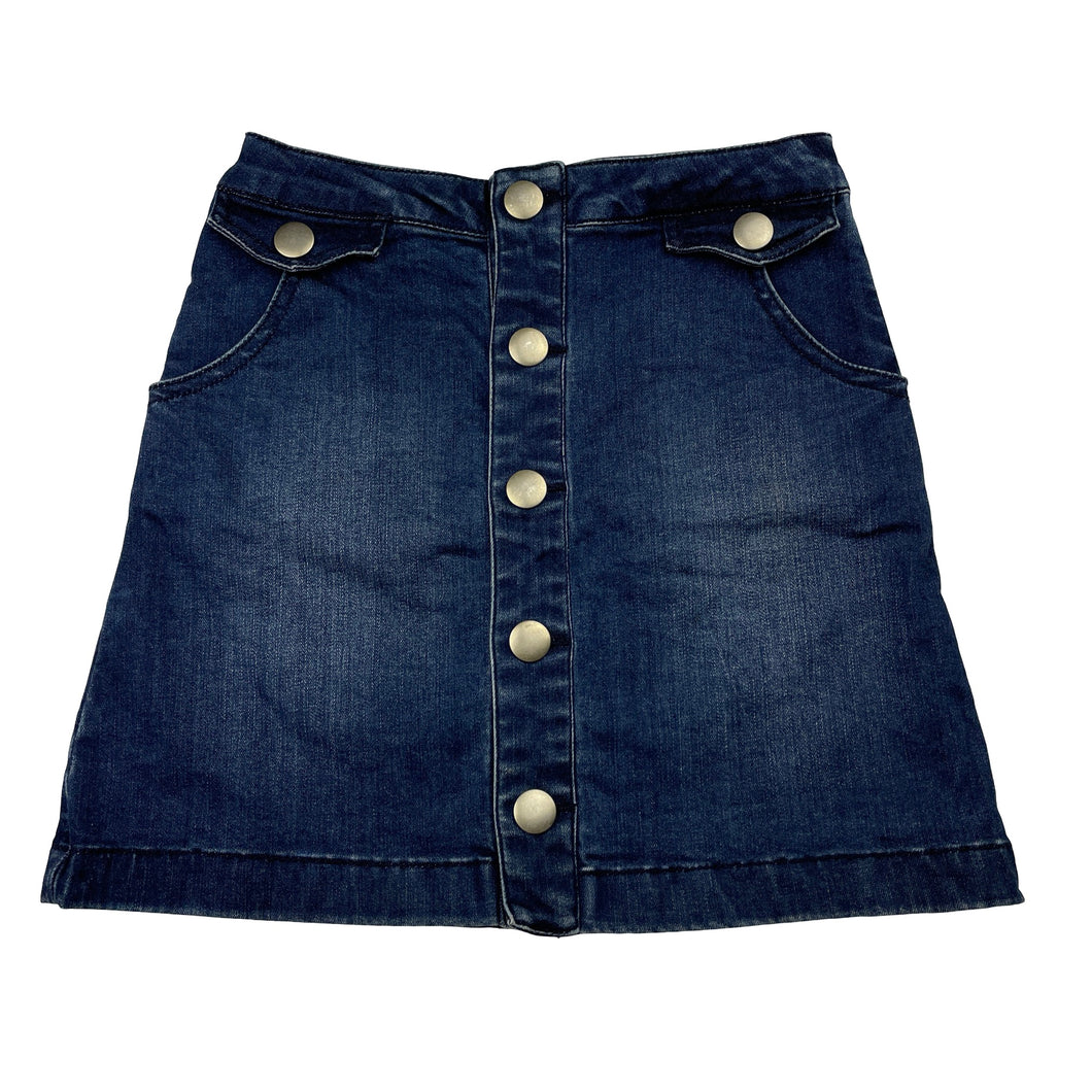 Girls Country Road, lightweight stretch denim skirt, adjustable, L: 33cm, FUC, size 5,  