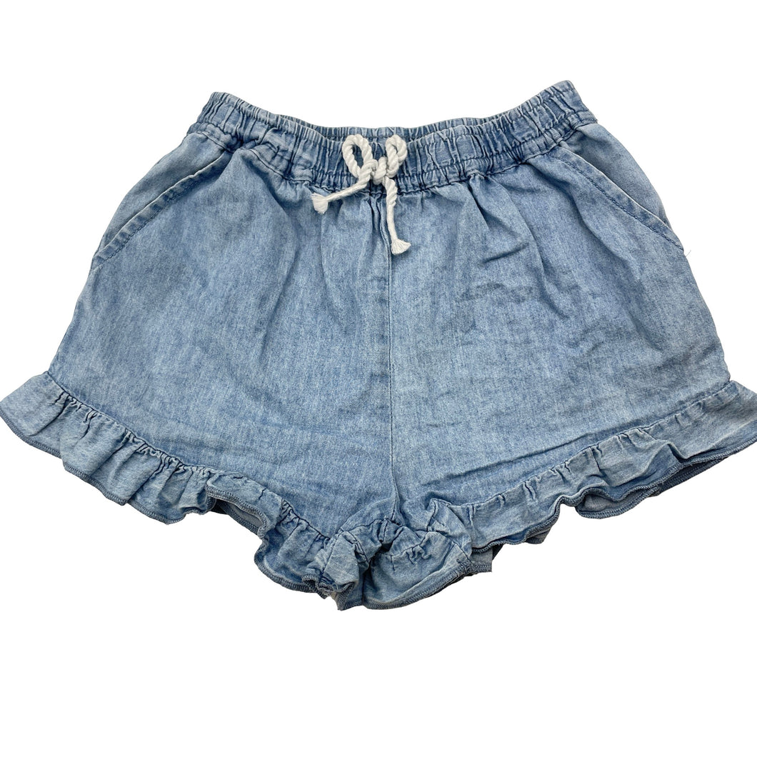 Girls 1964 Denim Co, chambray cotton shorts, elasticated, FUC, size 5,  