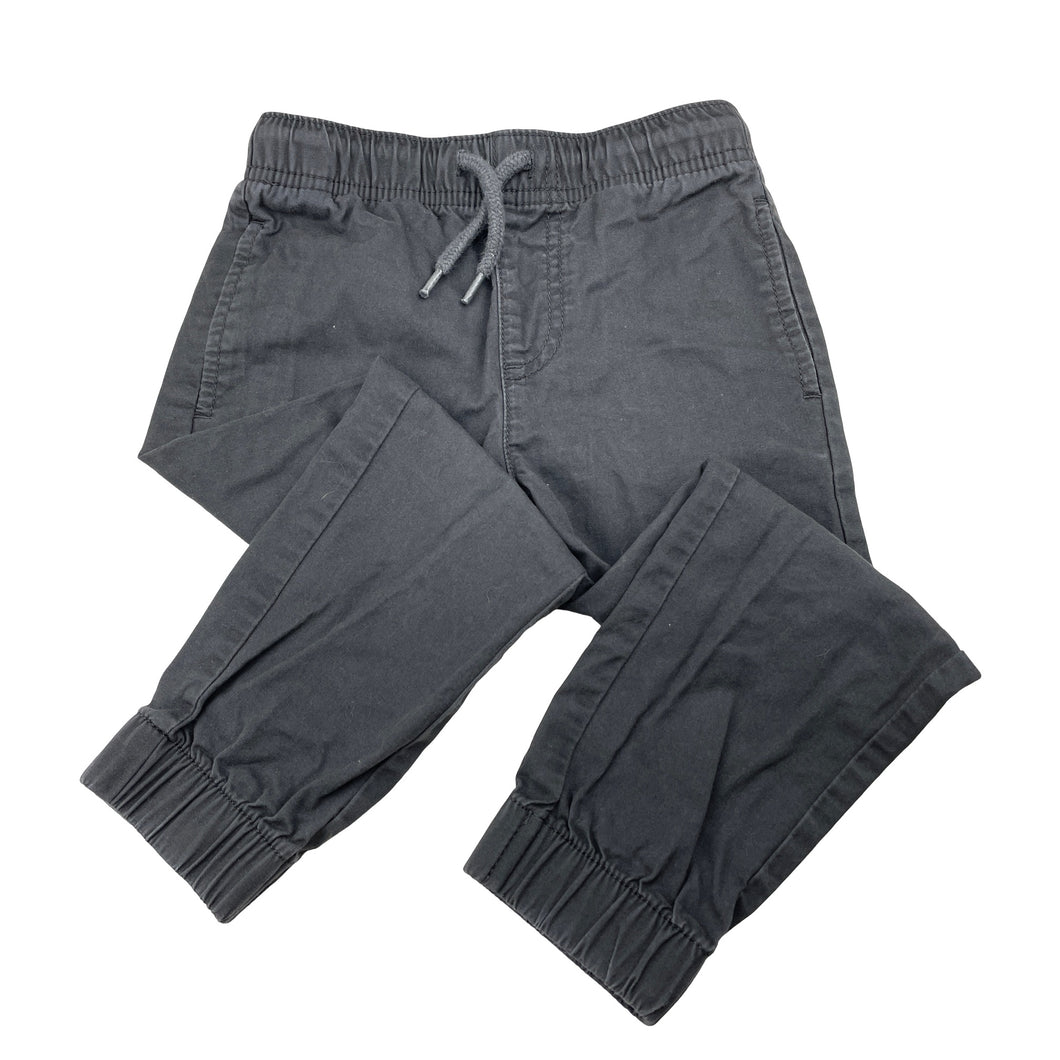 Boys Anko, grey cotton casual pants, elasticated, Inside leg: 34.5cm, GUC, size 3,  