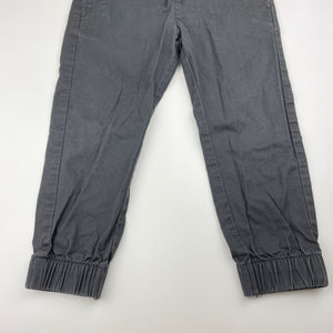 Boys Anko, grey cotton casual pants, elasticated, Inside leg: 34.5cm, GUC, size 3,  