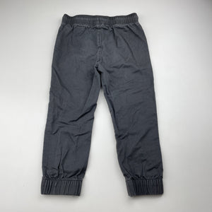 Boys Anko, grey cotton casual pants, elasticated, Inside leg: 34.5cm, GUC, size 3,  