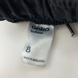 Unisex Anko, lightweight school track pants, elasticated, Inside leg: 54cm, GUC, size 8,  