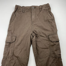 Load image into Gallery viewer, Boys Cotton On, brown cotton cargo pants, adjustable, Inside leg: 56.5cm, GUC, size 8,  