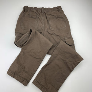 Boys Cotton On, brown cotton cargo pants, adjustable, Inside leg: 56.5cm, GUC, size 8,  