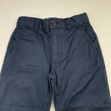 Load image into Gallery viewer, Boys Target, navy stretch cotton chino pants, adjustable, Inside leg: 35.5cm, GUC, size 3,  