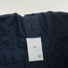 Load image into Gallery viewer, Boys Target, navy stretch cotton chino pants, adjustable, Inside leg: 35.5cm, GUC, size 3,  
