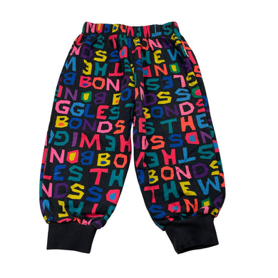 Unisex Bonds, x The Wiggles fleece lined stretchy pants, elasticated, Inside leg: 31cm, GUC, size 2,  