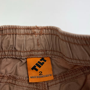 Boys Tilt, cotton casual pants, elasticated, Inside leg: 33.5cm, GUC, size 2,  