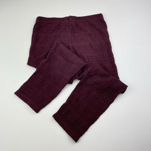 Girls Anko, textured leggings, elasticated, Inside leg: 36cm, GUC, size 5,  