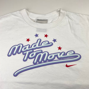 Womens Nike, white cotton tee / top, L: 50.5cm, armpit to armpit: 48.5cm, light marks left shoulder, FUC, size M,  