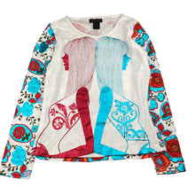 Load image into Gallery viewer, Womens Custo Barcelona, cotton long sleeve top, metallic print, L: 51cm, armpit to armpit: 42cm, shoulder to cuff: 54cm, EUC, size M,  