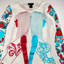 Load image into Gallery viewer, Womens Custo Barcelona, cotton long sleeve top, metallic print, L: 51cm, armpit to armpit: 42cm, shoulder to cuff: 54cm, EUC, size M,  