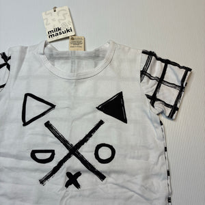 Unisex Milk & Masuki, lightweight organic cotton tee / top, NEW, size 3,  