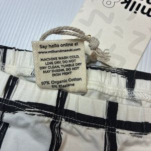 Unisex Milk & Masuki, stretchy organic cotton blend drop-crotch leggings / pants, NEW, size 5,  