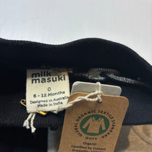 Load image into Gallery viewer, Unisex Milk &amp; Masuki, fleece lined organic cotton blend track pants, elasticated, NEW, size 0,  