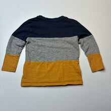 Load image into Gallery viewer, Boys Anko, navy, grey &amp; mustard long sleeve top, GUC, size 3,  
