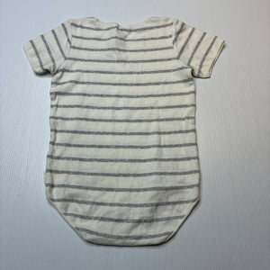 Unisex Bonds, striped stretchy bodysuit / romper, GUC, size 2,  