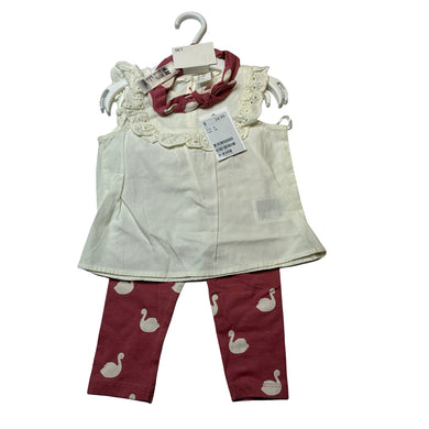 Girls H&M, lightweight cotton top, leggings & headband, NEW, size 0,  