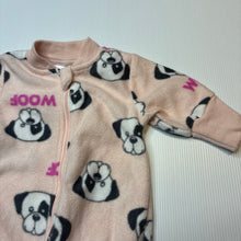 Load image into Gallery viewer, Girls Baby Berry, soft fleece zip coverall / romper, GUC, size 00000,  