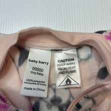 Load image into Gallery viewer, Girls Baby Berry, soft fleece zip coverall / romper, GUC, size 00000,  