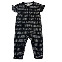 Load image into Gallery viewer, Unisex Anko, black &amp; white cotton romper, GUC, size 0,  