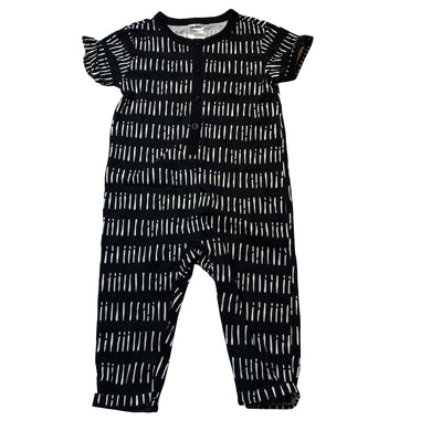 Unisex Anko, black & white cotton romper, GUC, size 0,  