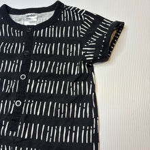 Load image into Gallery viewer, Unisex Anko, black &amp; white cotton romper, GUC, size 0,  