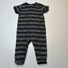 Load image into Gallery viewer, Unisex Anko, black &amp; white cotton romper, GUC, size 0,  