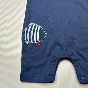 Boys Sprout, cotton romper, fish, EUC, size 0,  
