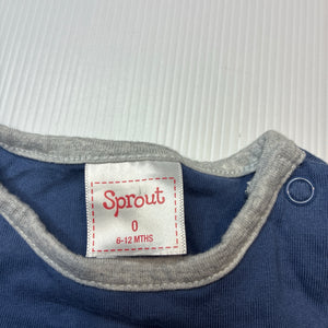 Boys Sprout, cotton romper, fish, EUC, size 0,  