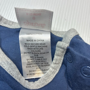 Boys Sprout, cotton romper, fish, EUC, size 0,  