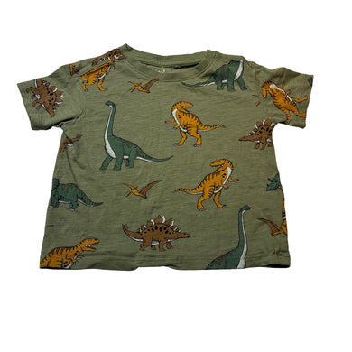 Boys Anko, green cotton tee / top, dinosaurs, GUC, size 2,  
