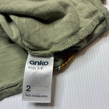Load image into Gallery viewer, Boys Anko, green cotton tee / top, dinosaurs, GUC, size 2,  