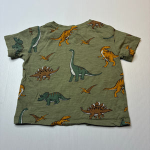 Boys Anko, green cotton tee / top, dinosaurs, GUC, size 2,  