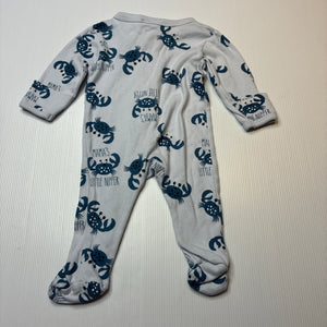 Boys Baby Berry, cotton zip coverall / romper, crabs, EUC, size 0000,  