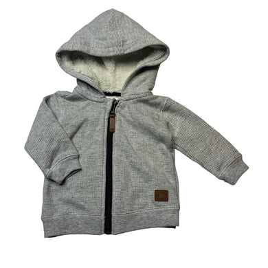 Boys Anko, fleece lined zip hoodie sweater, EUC, size 00,  