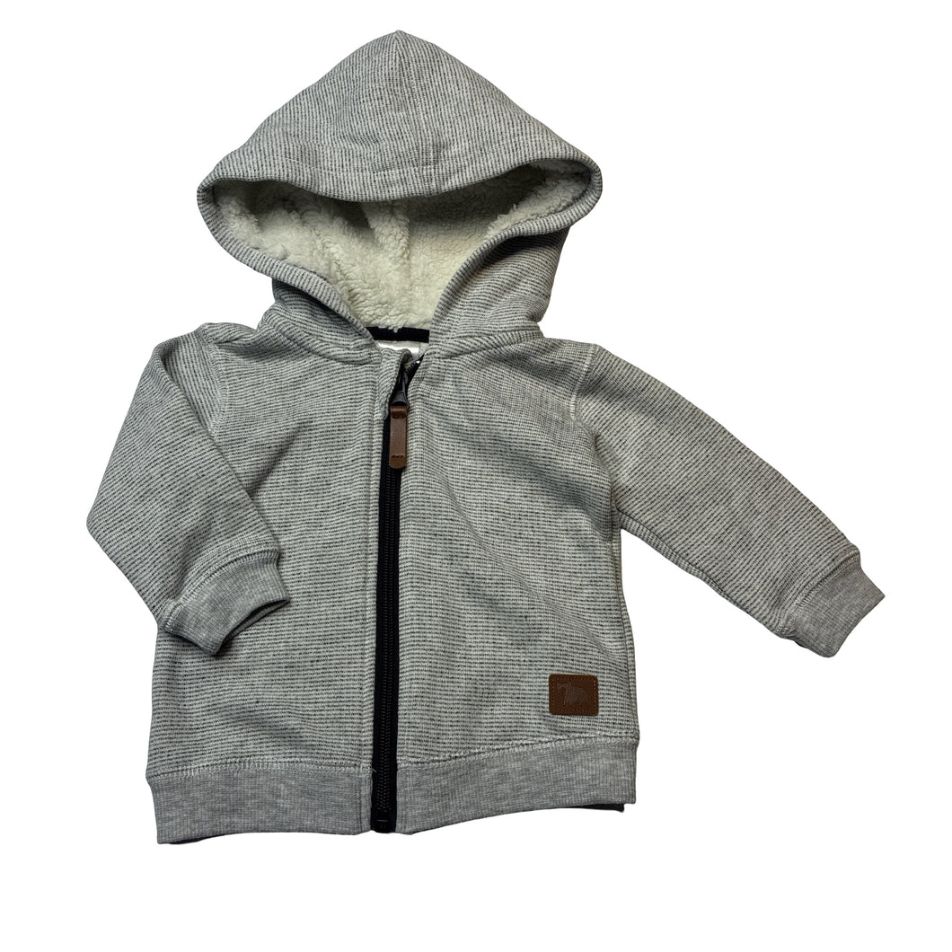 Boys Anko, fleece lined zip hoodie sweater, EUC, size 00,  