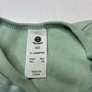 Unisex Dymples, organic cotton zip coverall / romper, GUC, size 00,  