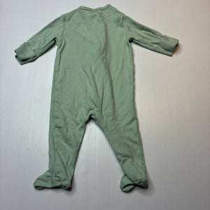 Unisex Dymples, organic cotton zip coverall / romper, GUC, size 00,  