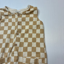 Load image into Gallery viewer, Unisex Target, checked organic cotton romper, EUC, size 0,  